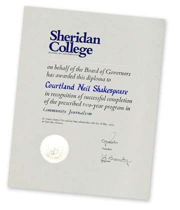 Sheridan diploma